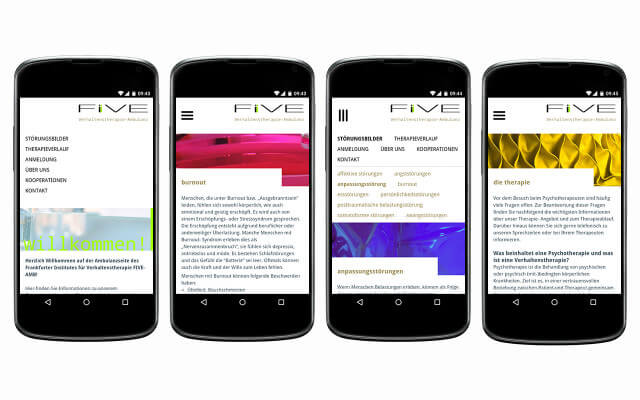Screenshot Webdesign / mobiltauglich / Smartphone