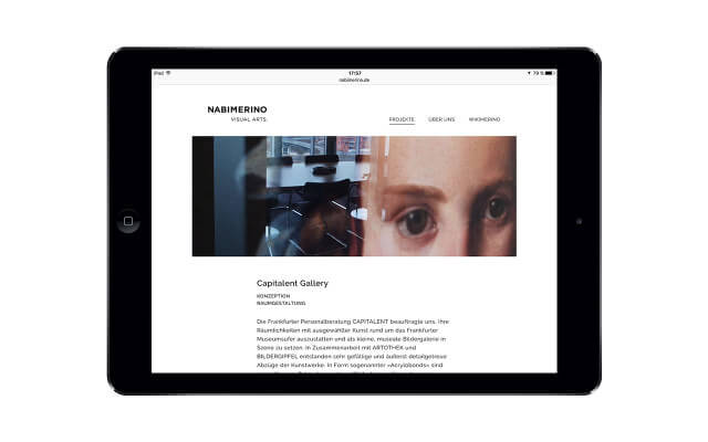 Screenshot Webdesign / Nabimerino / iPad quer