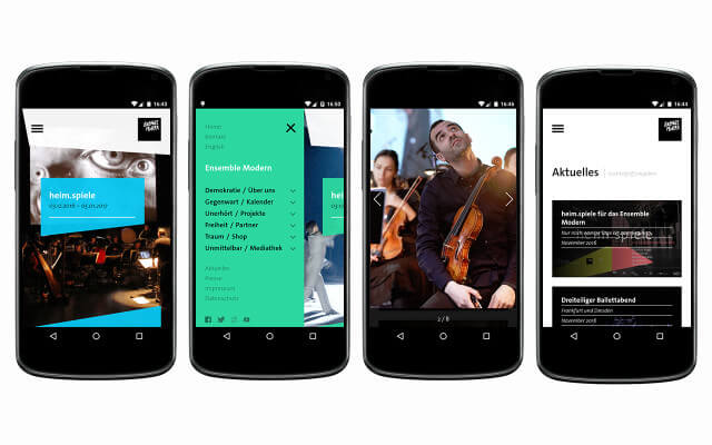 Screenshot Smartphone / Webdesign / Ensemble Modern