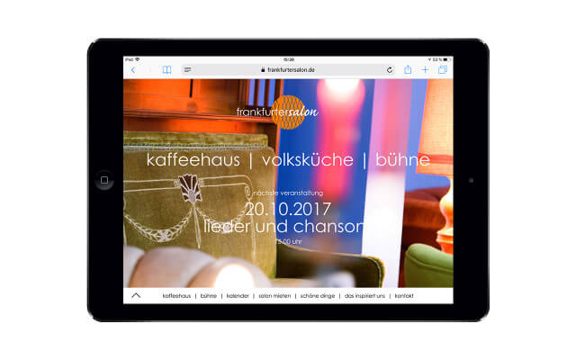 Screenshot frankfurtersalon / Webdesign / iPad