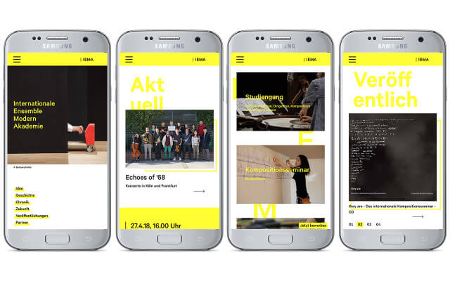 Screenshot Webdesign / IEMA / Smartphone