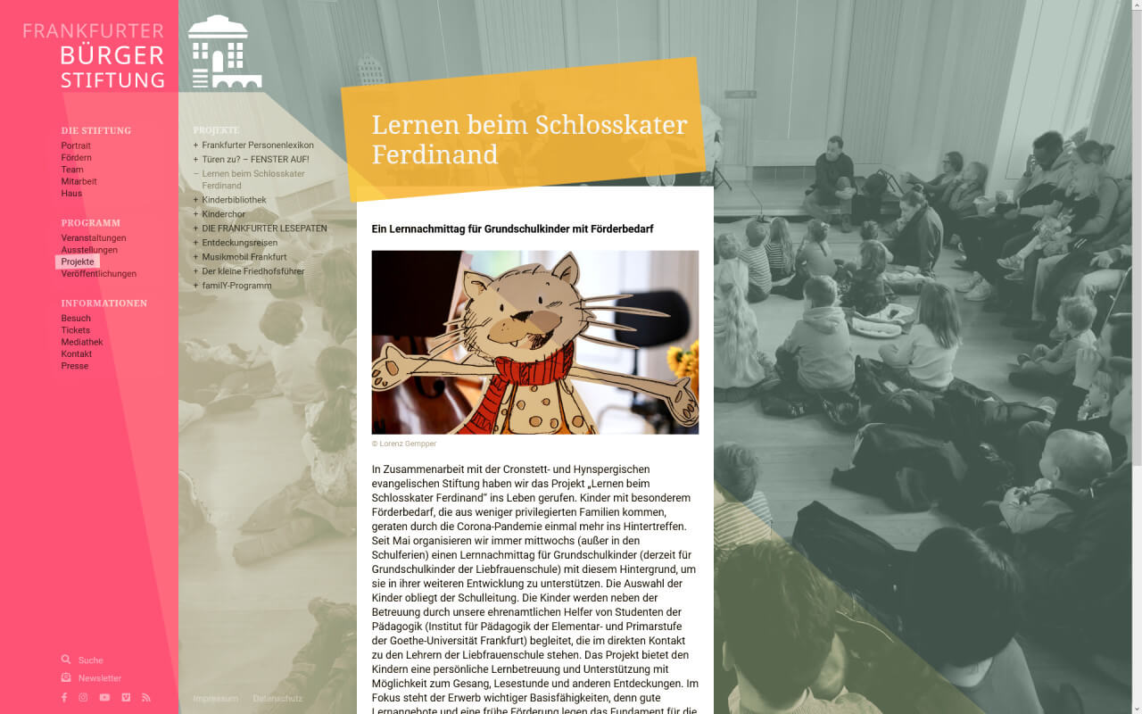 Frankfurter Bürgerstiftung: Frankfurter Bürgerstiftung / Website / Kinderprojekt