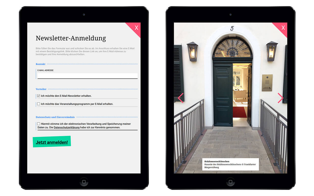 Frankfurter Bürgerstiftung: Frankfurter Bürgerstiftung / iPad / Lightboxes