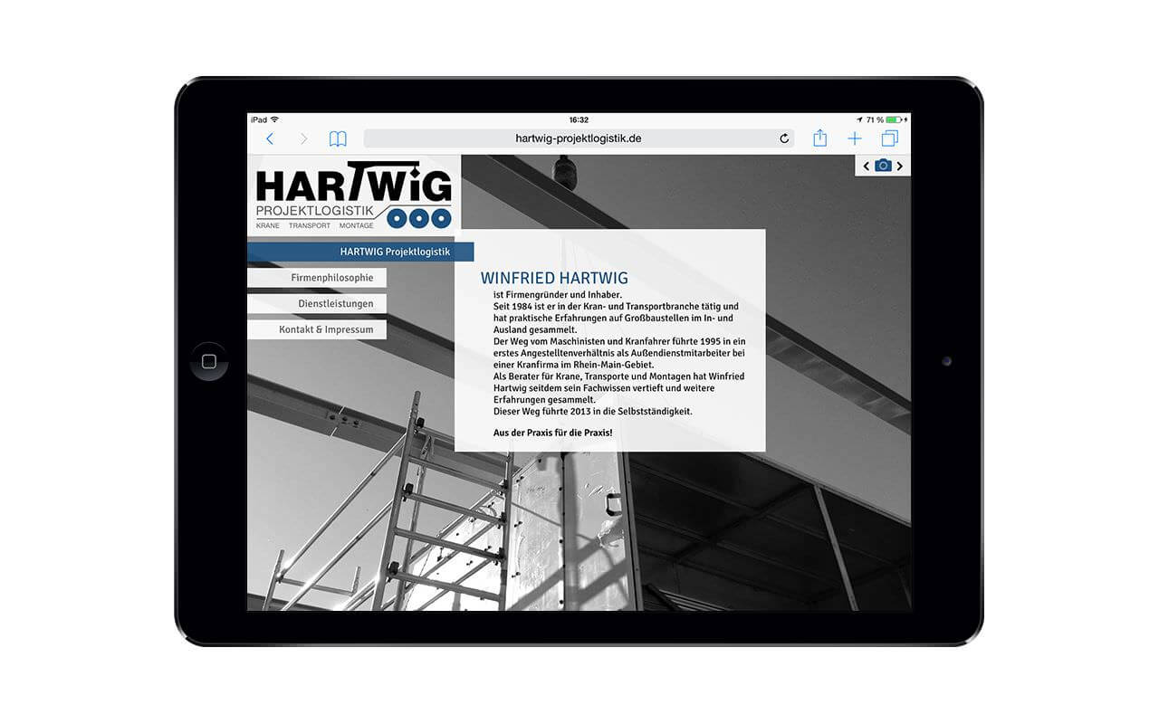HARTWIG Projektlogistik: iPad Air (Originalansicht)