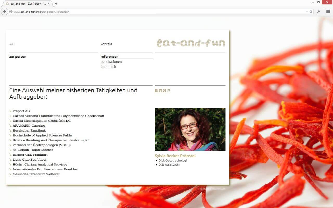 eat-and-fun: Zur Person / Referenzen