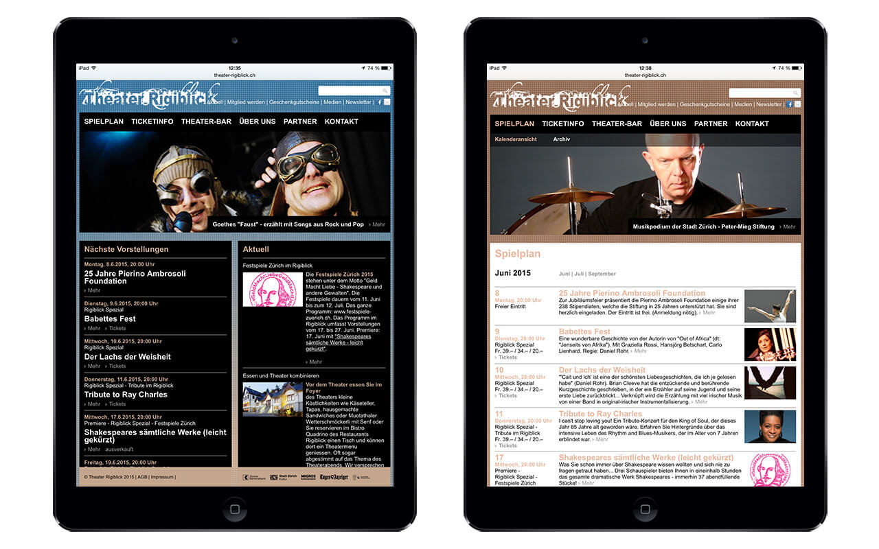Theater Rigiblick: iPad Air (Originalansichten)