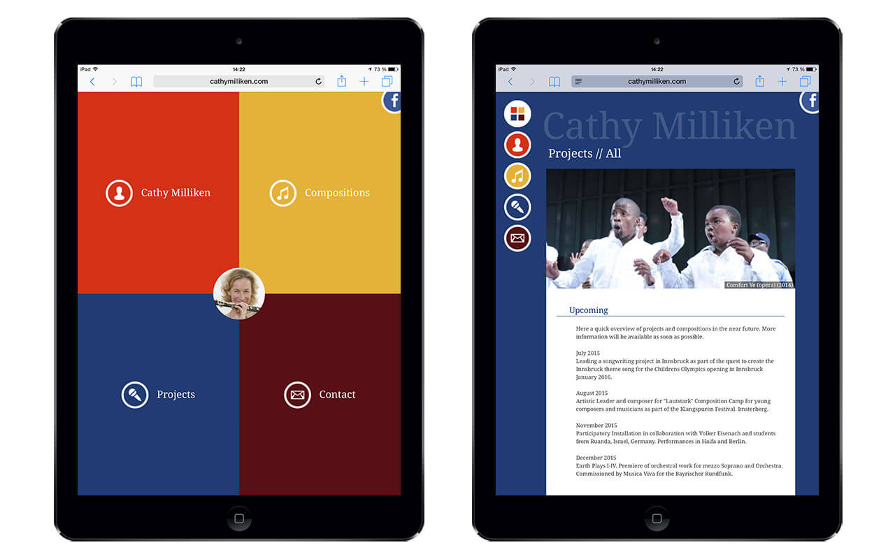 Cathy Milliken: iPad Air / Startseite / Projekt (Originalansichten)