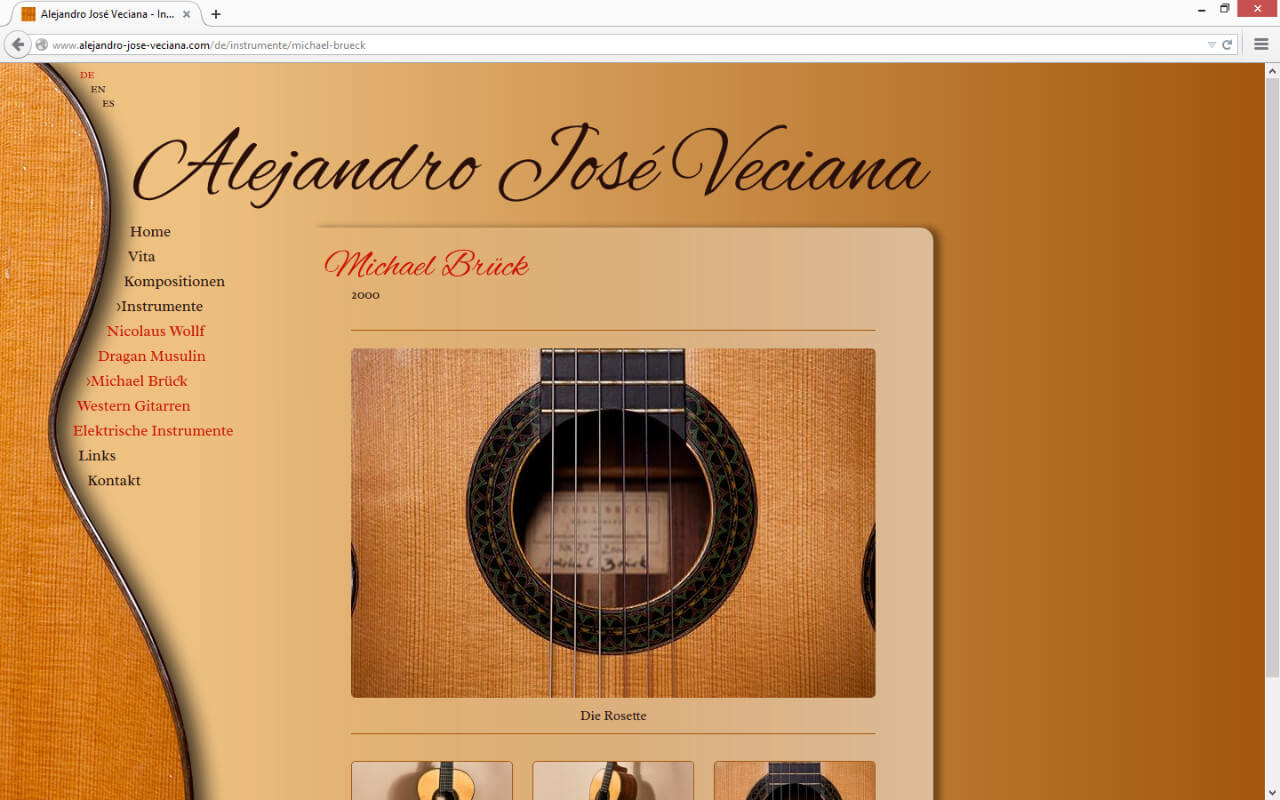 Alejandro José Veciana: Instrumente