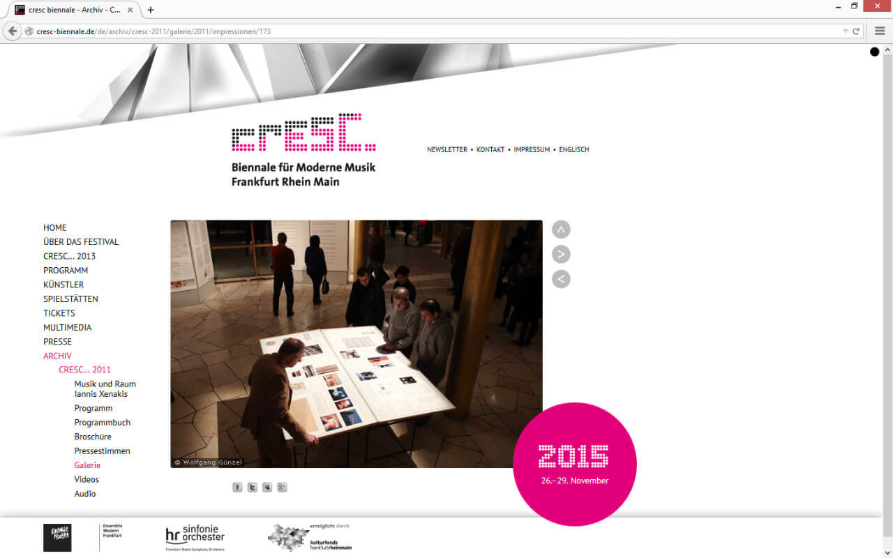 cresc... Biennale für Moderne Musik 2011/13: Multimedia / Galerien / Lightbox
