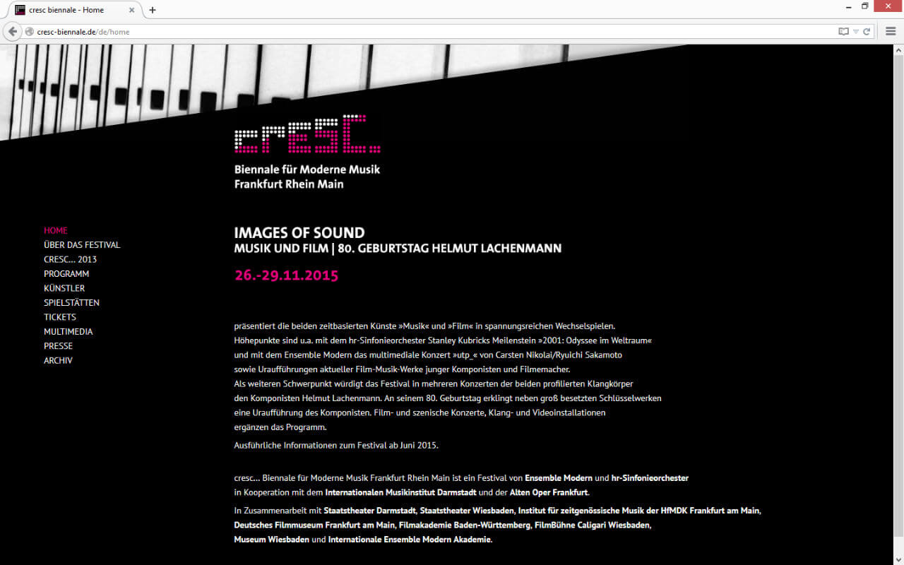 cresc... Biennale für Moderne Musik 2011/13: Startseite