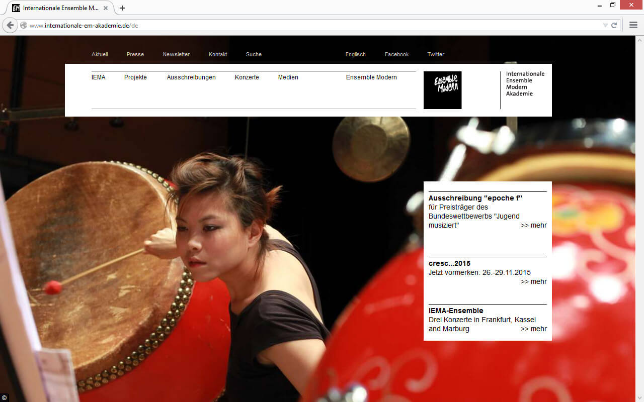 Internationale Ensemble Modern Akademie (2010): Startseite