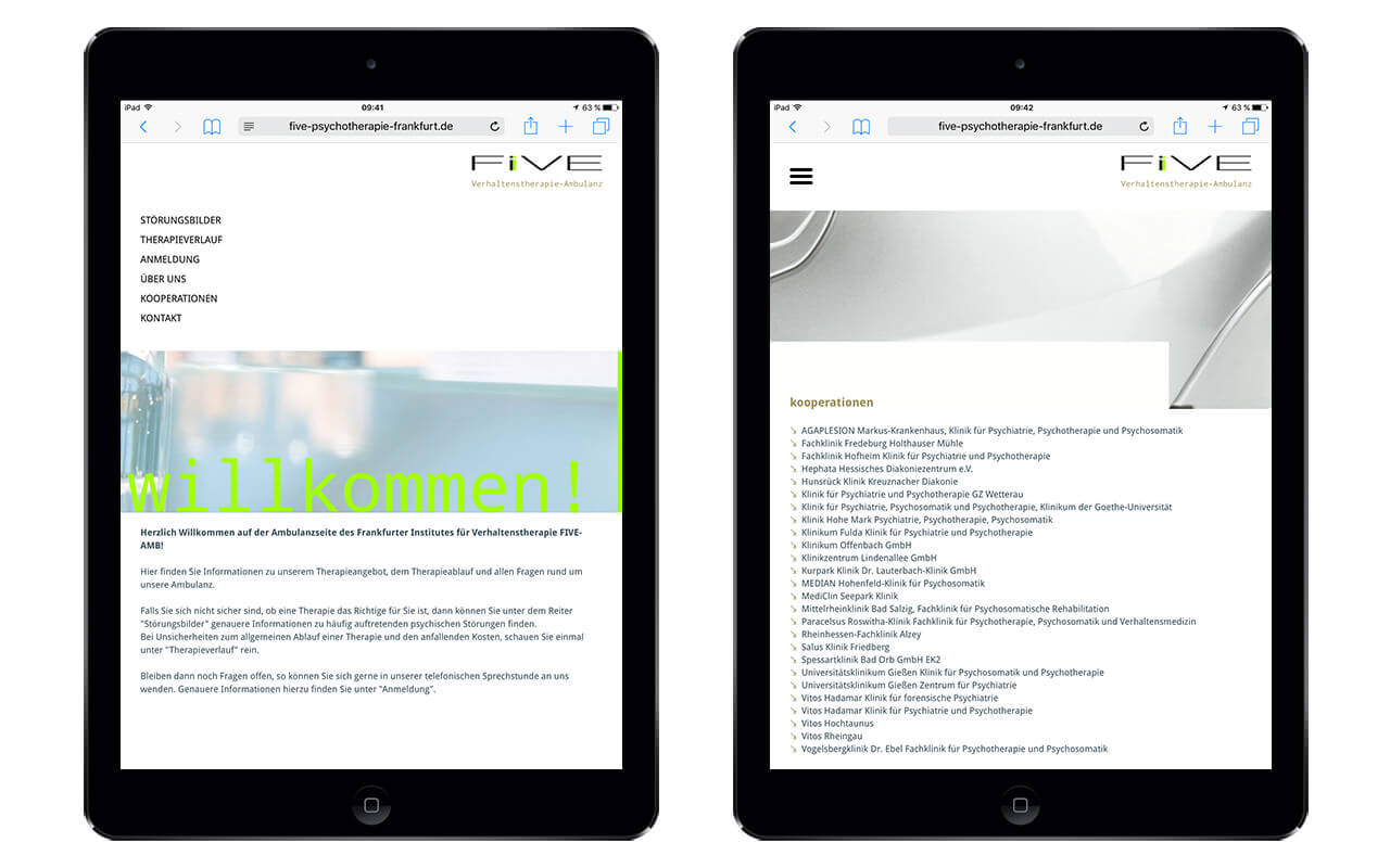 FIVE APP GmbH Verhaltenstherapie-Ambulanz: iPad Air (Originalansichten)