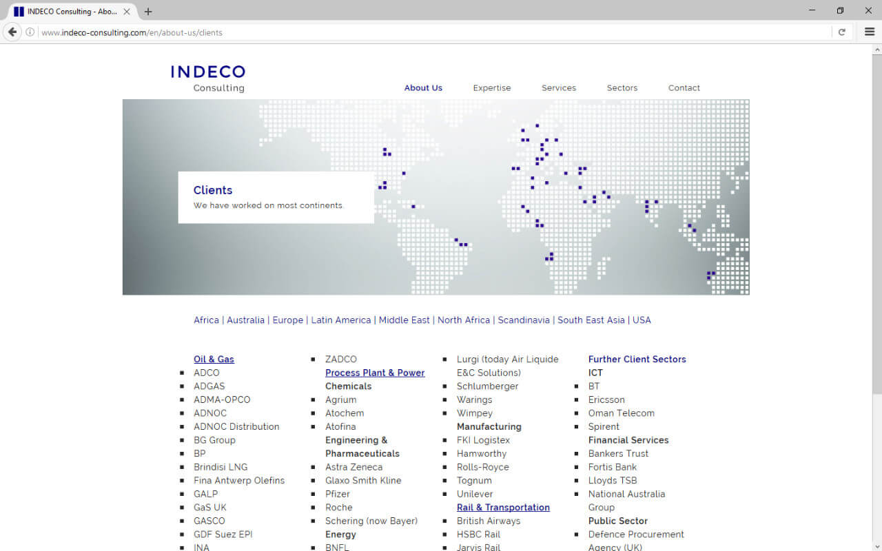 Indeco-Consulting GmbH: Webdesign / Indeco Consulting / Clients