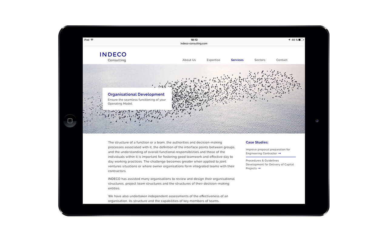 Indeco-Consulting GmbH: Webdesign / Indeco Consulting / Organisational Development