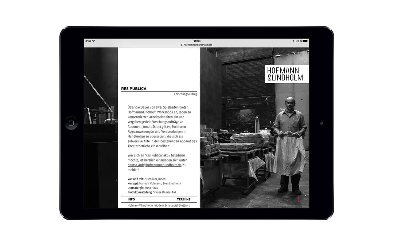 Hofmann&Lindholm: Res Publica / Webdesign