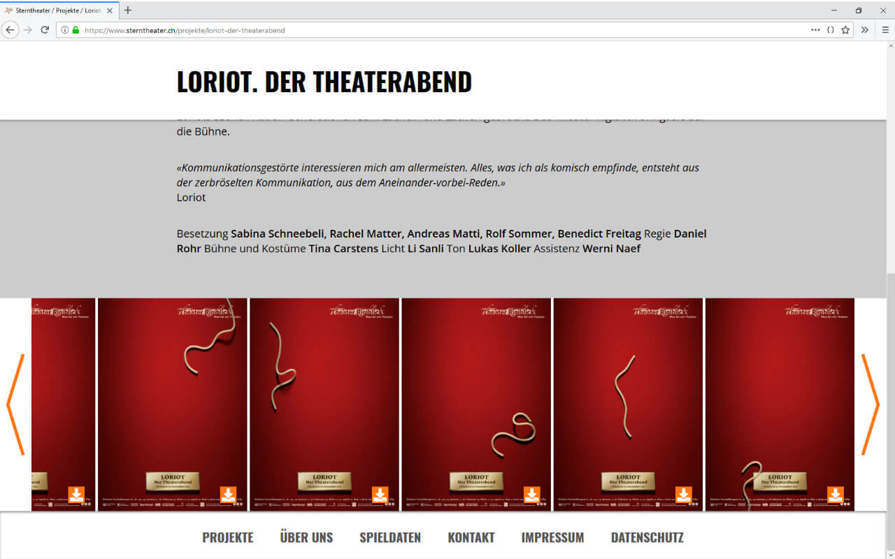 Stern-Theater-Produktionen: Sterntheater / Webdesign / Projektseite Loriot Poster