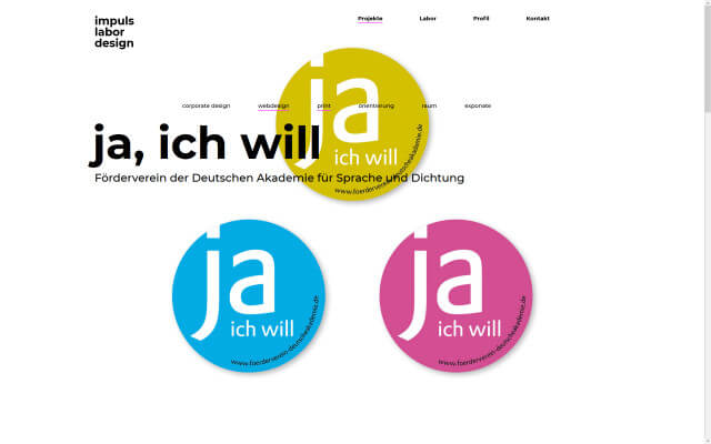 Screenshot impuls labor design / Website / Projekt Förderverein DASD