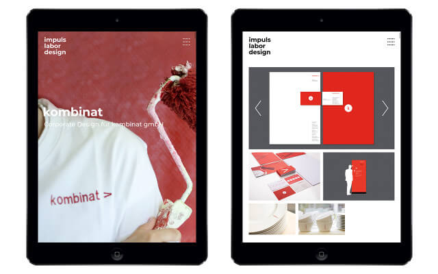 Screenshot impuls labor design / Website / iPad 1