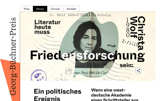 Screenshot Büchner-Preis.Story: Christa Wolf