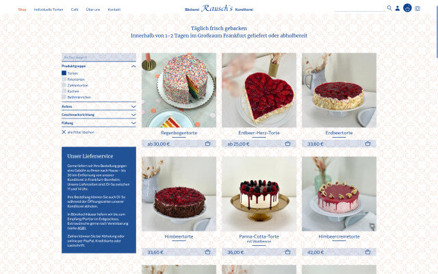 Screenshot Shop / Produktkategorie