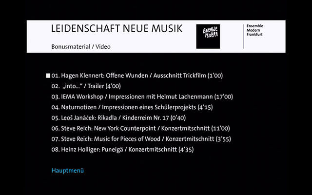 Screenshot Bonusmaterial / Video