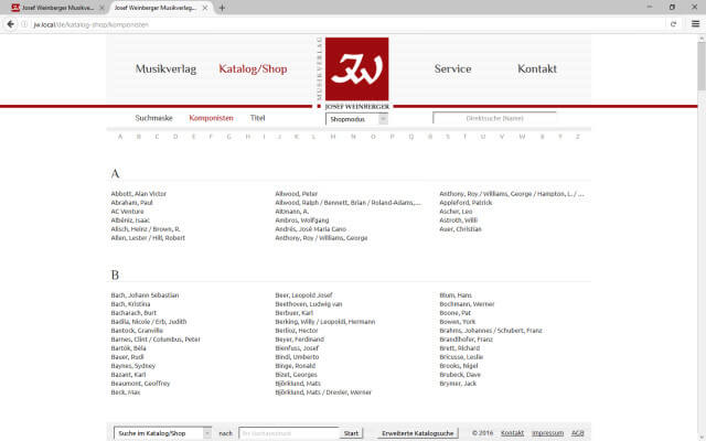 Screenshot Katalog
