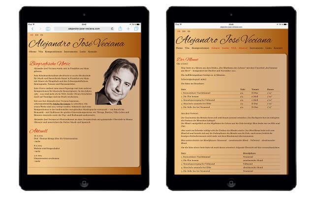 Screenshot iPad Air / Startseite / Komposition (Originalansichten)
