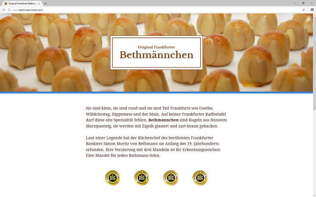 Screenshot bethmaennchen.com / Webdesign