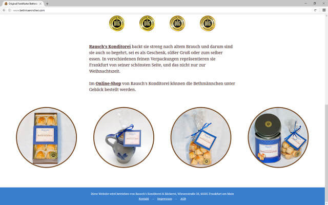 Screenshot bethmaennchen.com / Webdesign