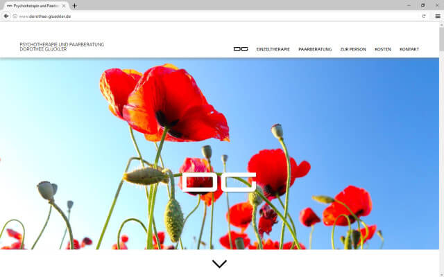 Screenshot Webdesign / Dorothee Glückler / Start