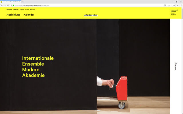 Screenshot Webdesign / IEMA / Über uns
