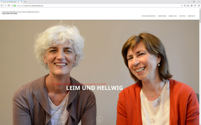 Screenshot Webdesign / Psychotherapeutische Praxisgemeinschaft / Start