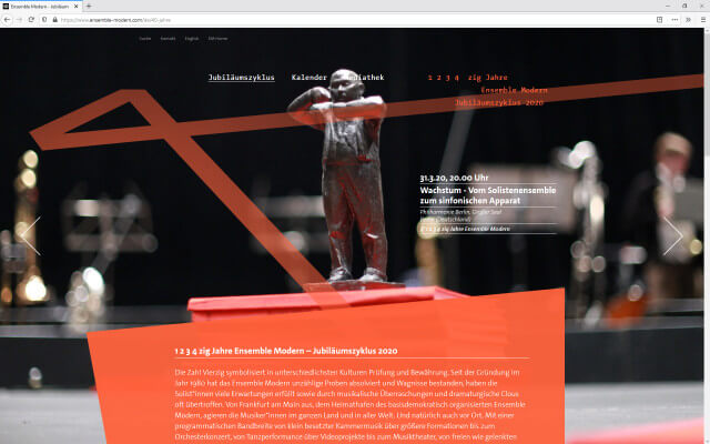 Screenshot EM40 / Webdesign / Start