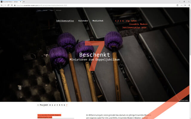 Screenshot EM40 / Webdesign / Projektheader