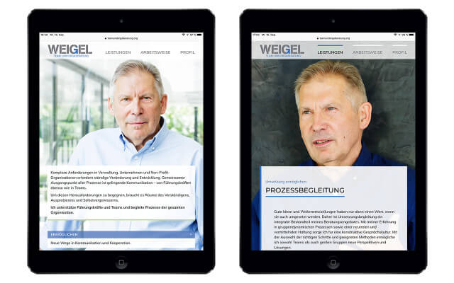 Screenshot Webdesign / Tablet / iPad / Portrait